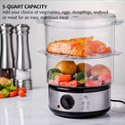 New 20-cup Silver 2-tier Food Steamer With Stainless Steel Base And Containers