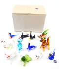 Set Of 12 Miniature Whimsical Glass Animal Figurines Taiwan New Old Store Stock