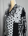 Allison Daley Women Tunic Blouse Shirt Top 2x Button Long Sleeve Black White New