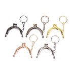 1pcs 5cm Coin Purse Metal Frame With Keychain Diy Arch Frame Kiss Clasp Lockptf 