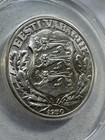 1930 Estonia 2 Krooni Silver Coin Graded Au 50 Details Cleaned By Anacs