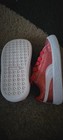 Puma Basket Kids Glitter Sneaker Red white Low Top Lace Up 6c Leather