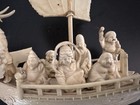 Vintage Chinese Hand Carved Dragon Sail Boat