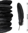 Tharaht 120pcs Black Goose Feathers Natural Bulk 6-8 Inch 15-20cm For Crafts Diy