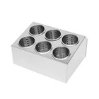 Flatware Holder Commercial Stainless Steel Cylinder Flatware Restaurant 6-holes 