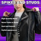 455 Pcs Metal Spikes And Studs For Diy Punk Style Clothing And Accessories