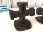 2 X Large Cast Iron Bollard Cleats  Heavy Duty Working For Boat Dock Commercial