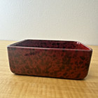 Vintage Mcm Glazed Pottery Rectangle Pot Red Speckled Planter