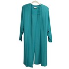 Vintage J  Harris Teal Long Unlined Jacket - Size Approx 16
