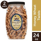 Utz Braided Honey Wheat Pretzel Twists 24 Oz Barrel  2 Count  Sweet Honey Taste