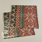 Lot Of 2 Vintage Hallmark Gift Wrap Paper Christmas Sweater Fair Isle Knit