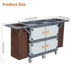 Commercial Janitorial Cart With 4 Cabinet Housekeeping Room Service Utility Cart