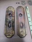 Antique Art Deco Brass Door Knob Lock Plates Pair