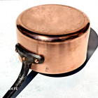 Vintage French 8 9inch Copper Pan Toque Chef  France Good Tin Lining 2mm 6 6lbs