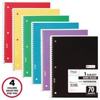Spiral Notebook  4 Pack  1 Subject  Wide Ruled Paper  7-1 2  X 10-1 2   70 Sh   