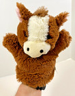 Brown   White 9  Plush Stuffed Horse Hand Puppet