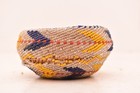 Antique Native American Paiute Indian Fully Beaded Basket Colorful 4 25  Vtg