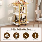 3 Tier Bar Cart  Home Bar Serving Cart With Wheels  Drink Cart With Glass
