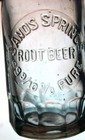 Sands Springs Root Beer Bottle     99 9 10  Pure     Applied Lip     Mug Base     1880s