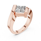 Tension-style Princess-cut Lab Grown Diamond Bypass Ring In 14k Yellow Gold