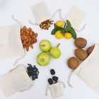 Reusable Cotton 100  Cotton Double Drawstring Muslin Produce Bags