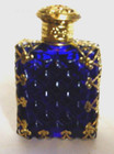 Very Fancy Modern Blue   Gold Perfume Bottle With Dobber-never Used