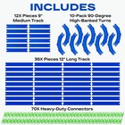 Straight   Curved Track Compatible With Hot Wheels 58pc 1 64 Blue 50ft