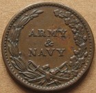 Patriotic Civil War Token 233 312a Ef - United States Capitol 1863   Army   Navy