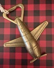 Kate Aspen Airplane Shape Brass Metal Flip Bottle Opener Aviator Barware Beer
