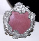 Picture Frame Seagull Canada Miniature Pewter Art Nouveau Flowers Signed