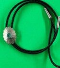 Vintage Sterling Silver And Turquoise Western Bolo Tie