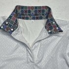 Kerrits Shirt Womens Large White Snap Button Flip Cuff Equestrian Riding Show
