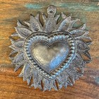 Handcrafted Haitian Metal Sacred Heart Wall Art Recycled Steel Fair Trade 4x4