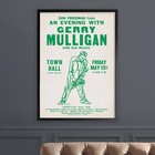 Gerry Mulligan Jazz Poster - Town Hall - 1959  green Variant 
