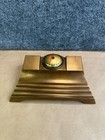Antique Thermo-vane Schaeffer   Budenberg Desk Thermometer Double Inkwell