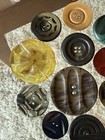 Lot Of 18 Vintage Celluloid Wafer And Carved Buttons Coat Crafts