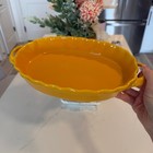 Bia Yellow Scalloped Oval Baking Dish W  Handles 10    Ceramic Casserole