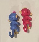 Lot Of 2 Fingerlings Interactive Baby Monkeys Working Wowee Monkey Pink Blue Toy