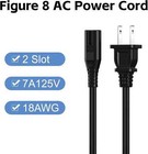 Ac Power Cord cable For Sony Playstation 4 Ps4 Ps2 Ps3 ps3 Slim 2-prong Port 5ft