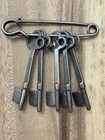 Vintage Antique Padlock Lock Solid  Barrel Key Blank Lot Of 5