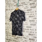 Travismathew Mens Polo Shirt Golf Short Sleeve Bamboo Leaf Print Black Size M
