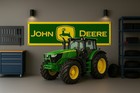John Deere Deer Logo Banner 71x24 Green Farm Sign   Workshop Decor For Machinery