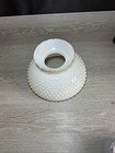 Vintage White Milk Glass Hobnail Ruffled Replacement Lamp Shade 12  Fitter
