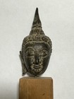 Antique Thai Sukhothai Period Bronze Head Of  Buddha Ca  16th Century