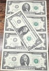  2 Note Lot  4  With Sequential Serials  1   1 Note  All Uncirculated 