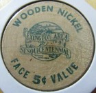 1964 Lexington  Oh Area 150th Anniversary Wooden Nickel - Token Ohio Green