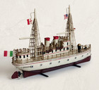 37cm Handmade Antique European Cruise Ship Liner Tin Metal Reproduction Model