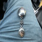 Antique 800 Silver Fleur De Lis Folding Medicine Spoon  40 9 Grams Scrap