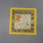 Vintage Fisher Price Little People Nursery Baby Bed Crib Toy Yellow