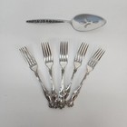 Vintage 1847 Rogers Bros Silverplate Xs Triple Forks   Pierced Server Set Of 6